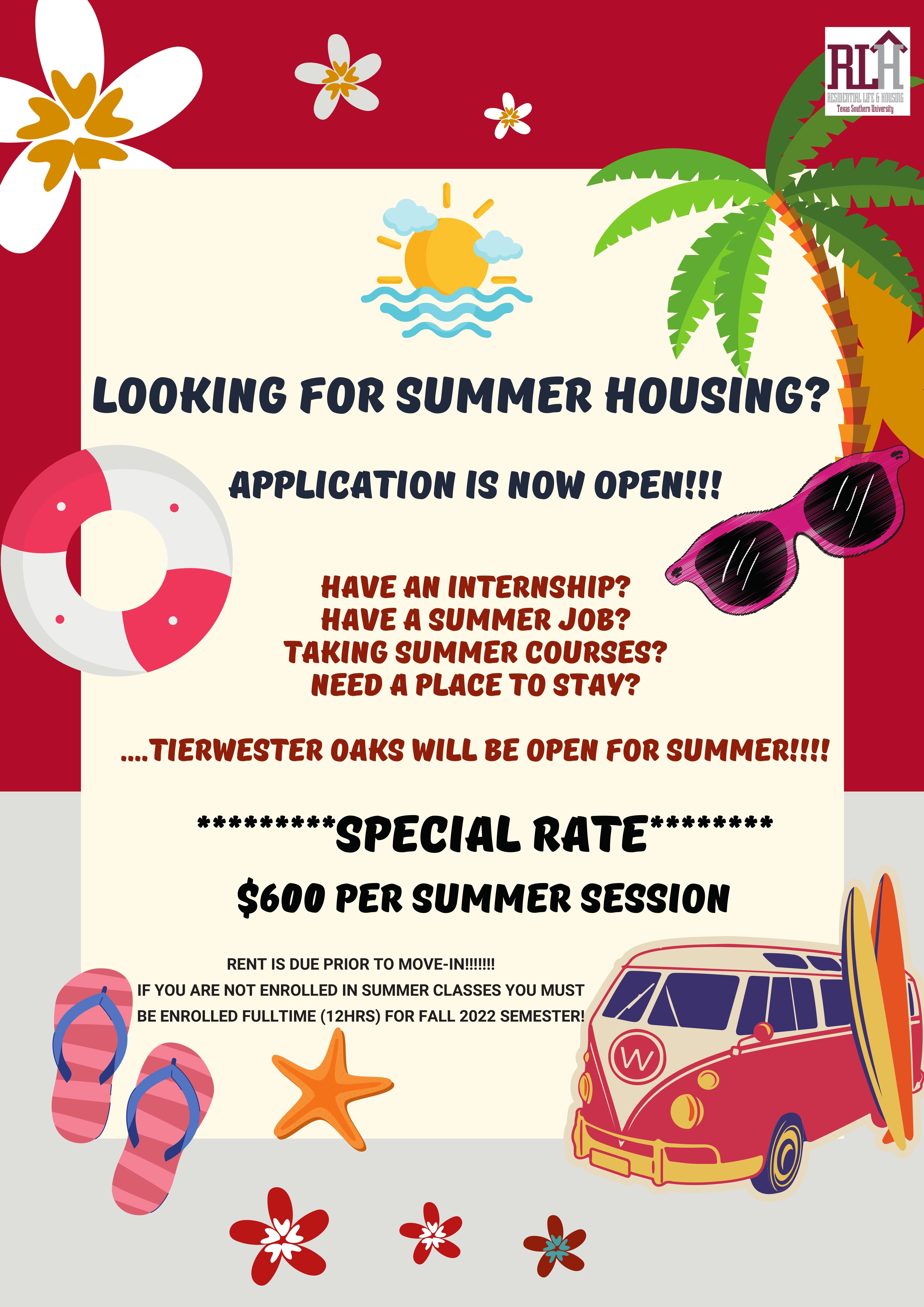 Apply for Summer Housing of 2022